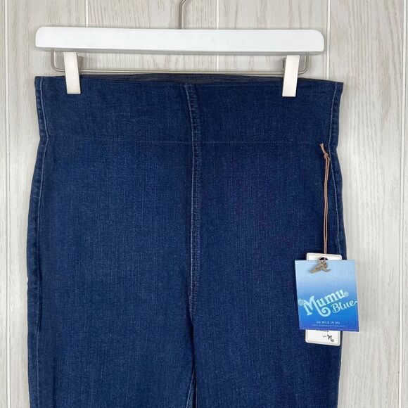 Mumu Blue Soho Skinnies Distressed Skinny Jeggings Blue Womens Size Large NWT - Picture 4 of 11